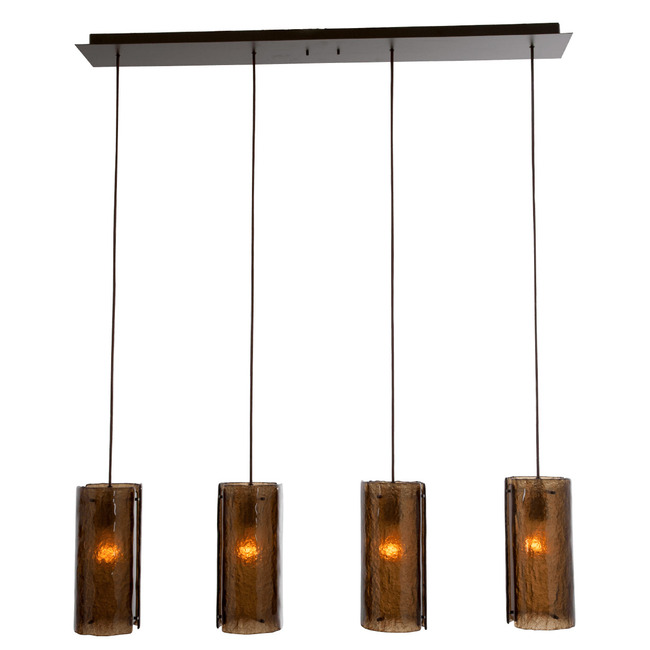 Textured Glass Multi Light Linear Pendant by Hammerton Studio