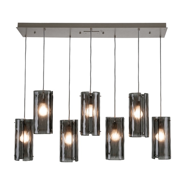 Textured Glass Linear Multi Light Pendant by Hammerton Studio