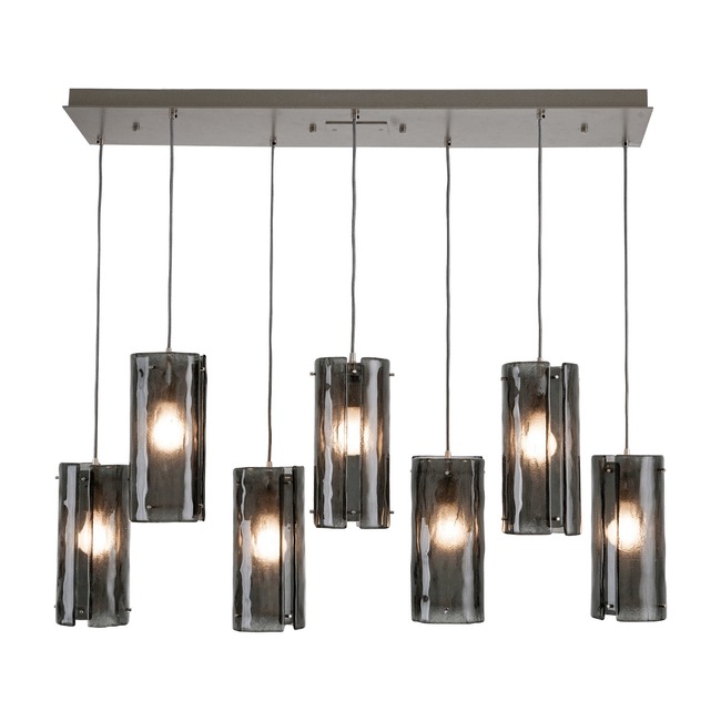 Textured Glass 7 Linear Multi Light Pendant by Hammerton Studio