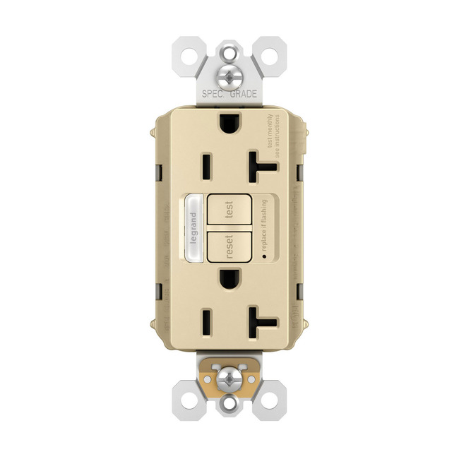 20 Amp Tamper Resistant GFCI Outlet with Night Light by Legrand Radiant