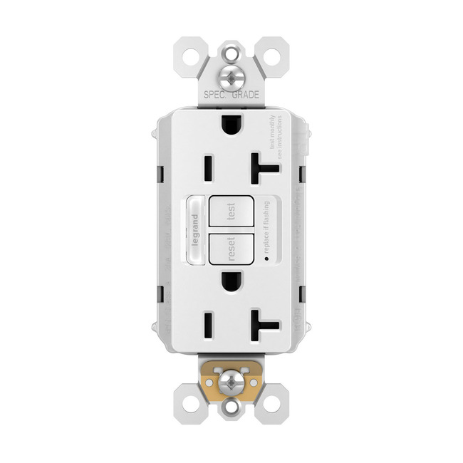 20 Amp Tamper Resistant GFCI Outlet with Night Light by Legrand Radiant