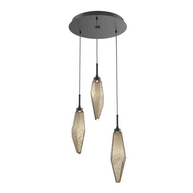 Rock Crystal Round Multi Light Pendant by Hammerton Studio