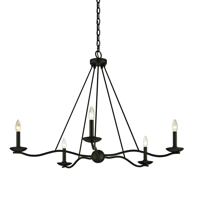 Sawyer 5lt Chandelier iron by Troy Lighting