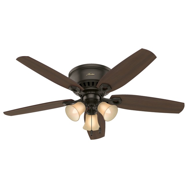 Builder Low Profile Ceiling Fan with Light by Hunter Fan