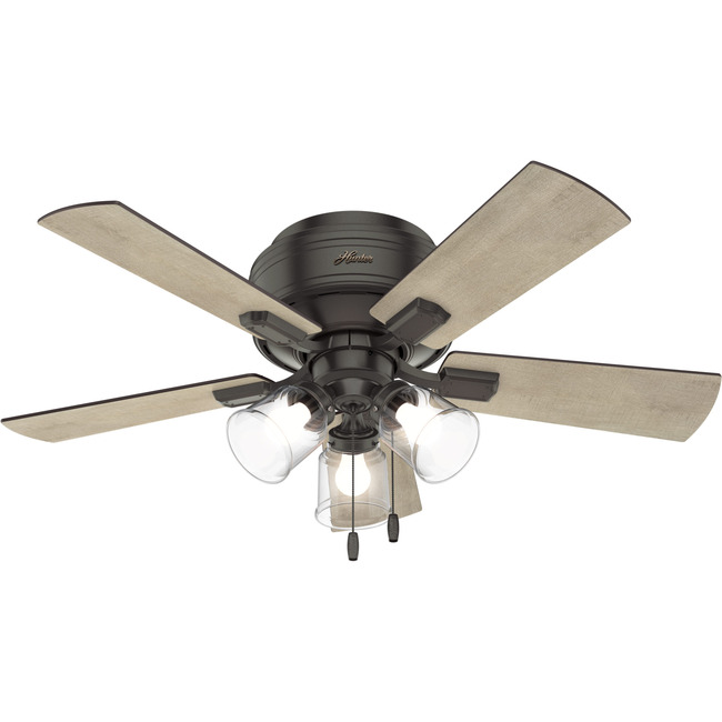 Crestfield Low Profile Ceiling Fan with Light by Hunter Fan