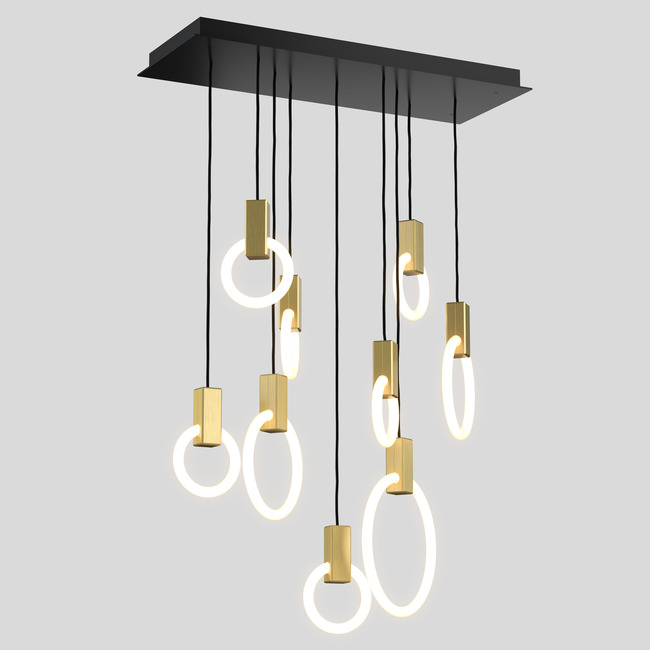 Halo Rectangular Multi Light Pendant by Matthew McCormick