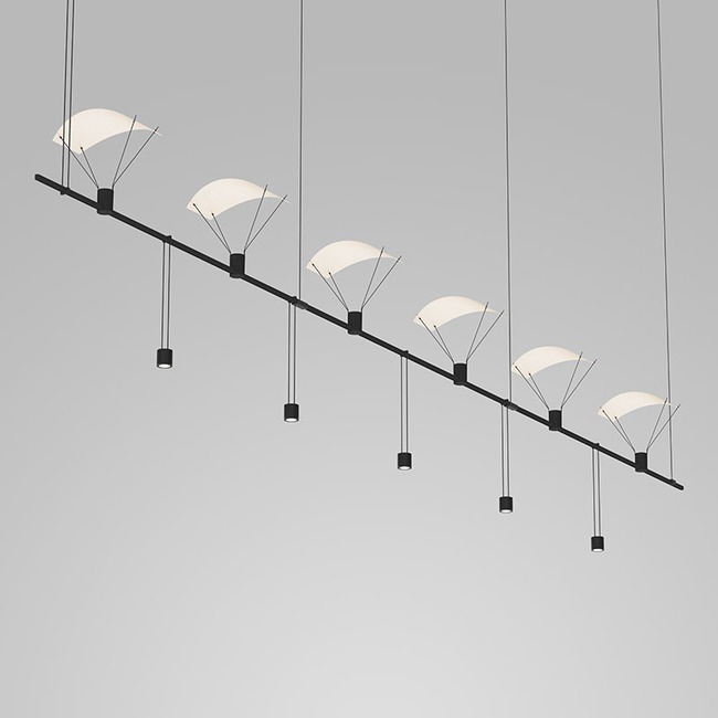 Suspenders Linear Pendant w/Parachutes and Suspend Cylinders by SONNEMAN - A Way of Light