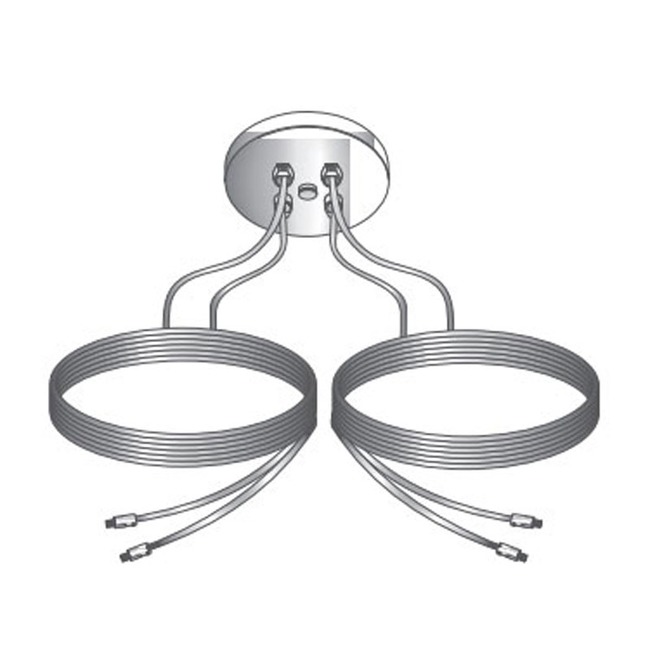 Kable Lite Center Power Dual Feed Canopy by Visual Comfort Modern