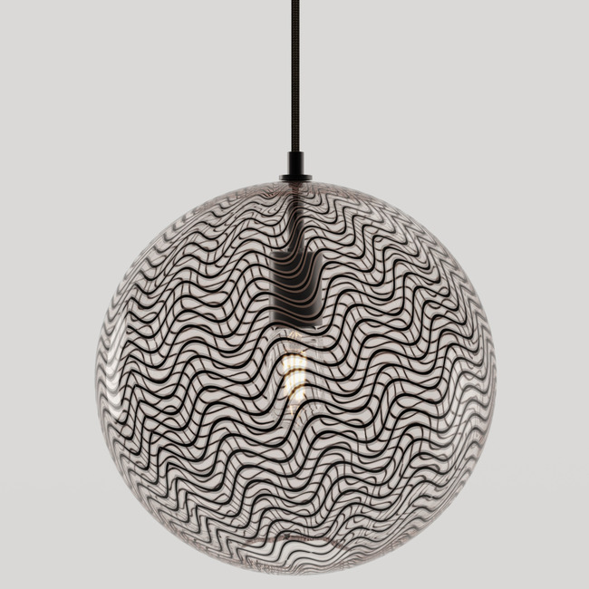 Cane Charcoal Drift Globe Pendant by Keep Lighting
