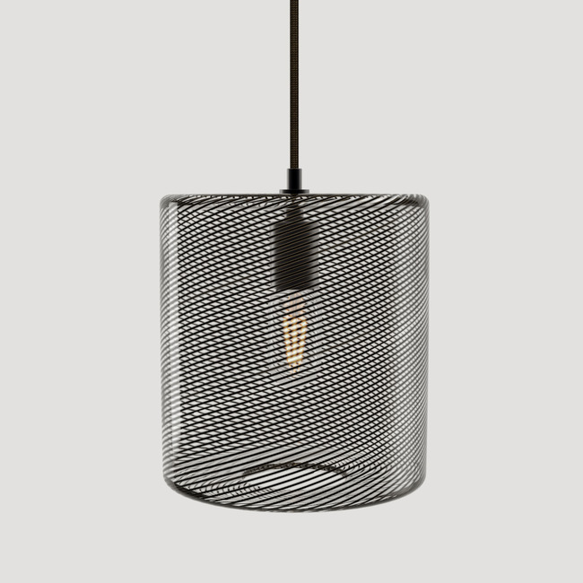 Cane Charcoal Drift Drum Pendant by Keep Lighting