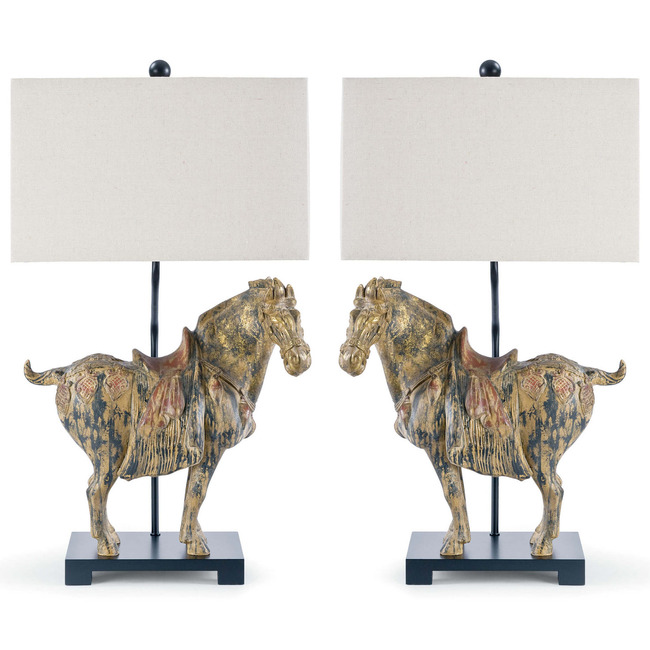 Southern Living Dynasty Horse Table Lamp Pair by Regina Andrew