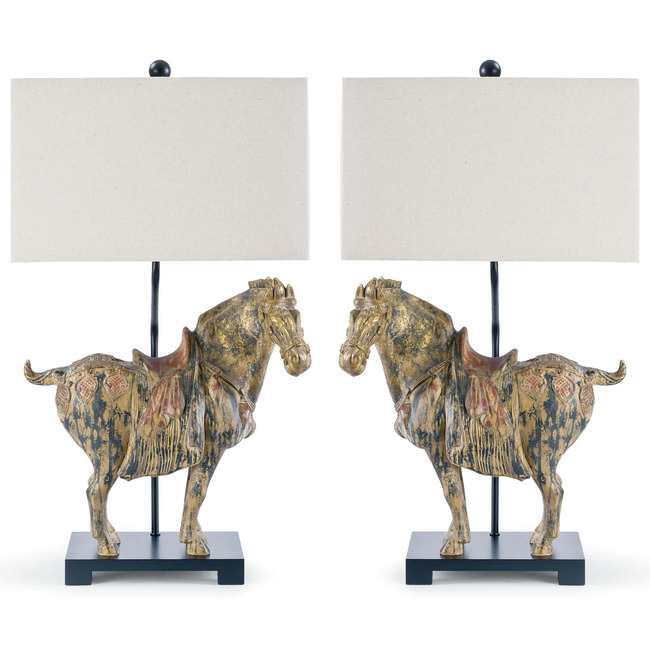 Dynasty Horse Table Lamp Pair by Regina Andrew