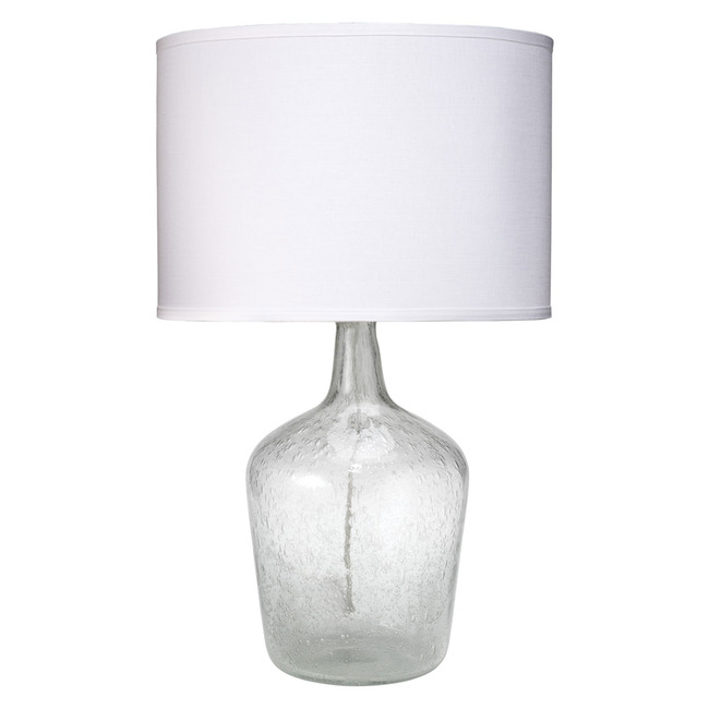Plum Jar Table Lamp Clear Seeded Glass
