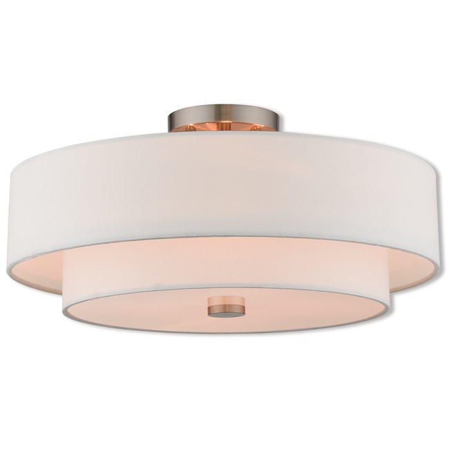 Claremont Nickel Semi Flush Ceiling Light Fixture by Livex Lighting
