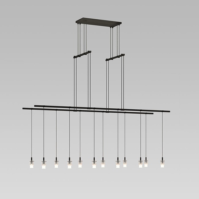 Suspenders Two Tier Tandem Pendant with Half Etched Cylinder by SONNEMAN - A Way of Light