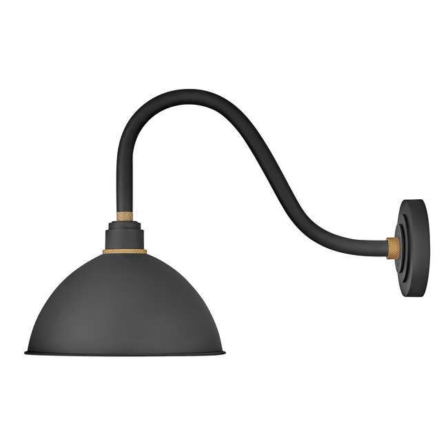 Foundry Outdoor Dome Shade Curve Arm Wall Light by Hinkley Lighting