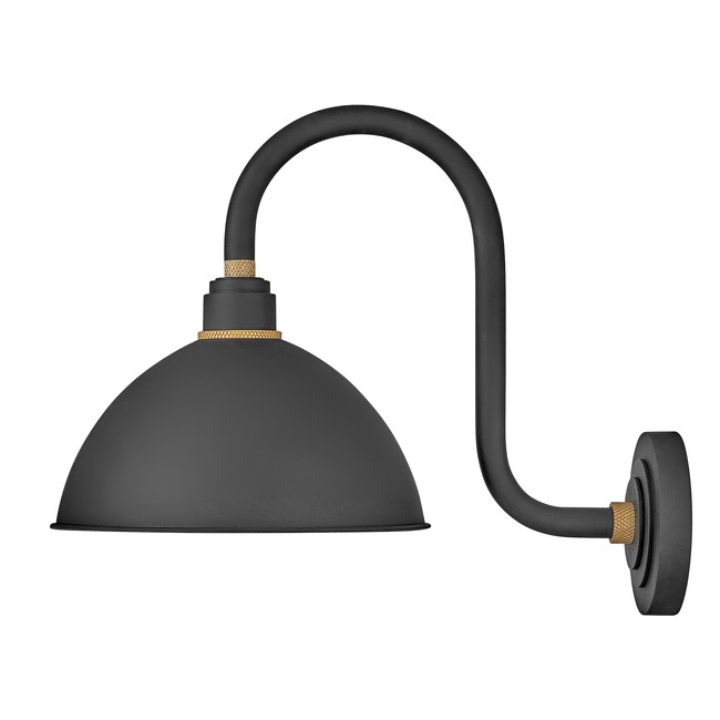 Foundry Outdoor 12 inch Dome Shade Hook Arm Wall Light by Hinkley Lighting
