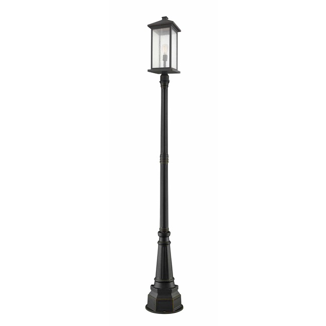 Portland Outdoor Post Light w/Round 7Ft Post/Decorative Base by Z-Lite