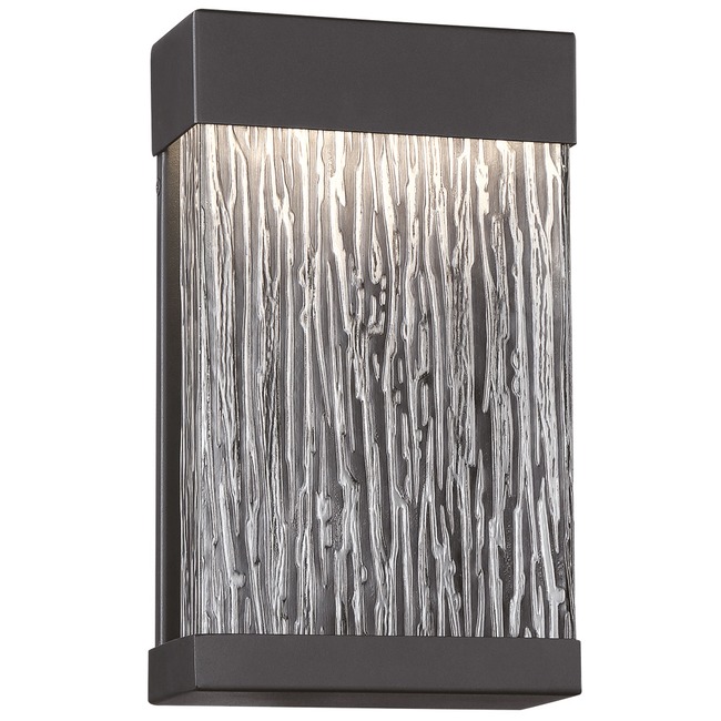 Black Wood Grain Glass Outdoor Wall Light by Eurofase
