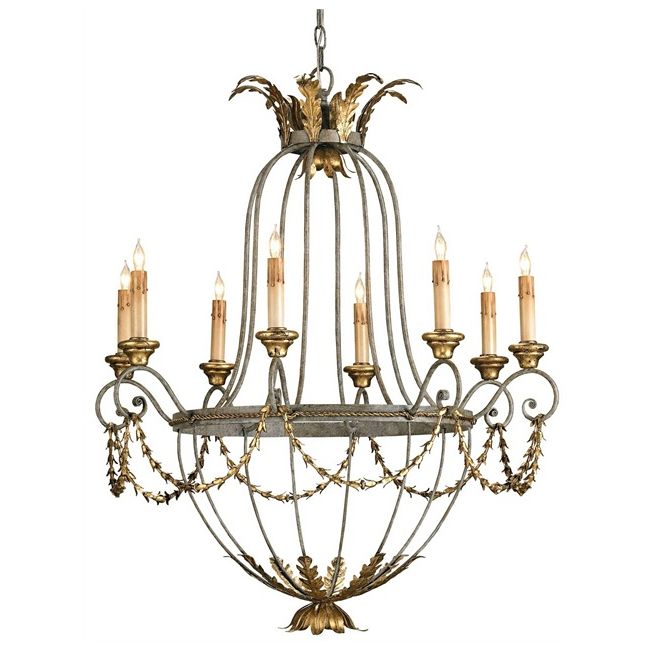 Elegance Chandelier in Etruscan Gold Leaf Currey Company