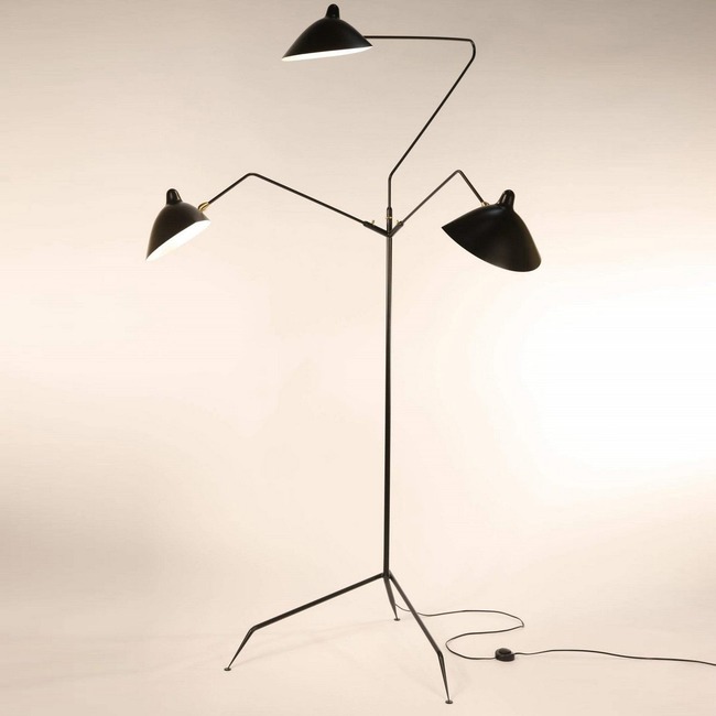 Serge Mouille 3 Arm Floor Lamp by Serge Mouille