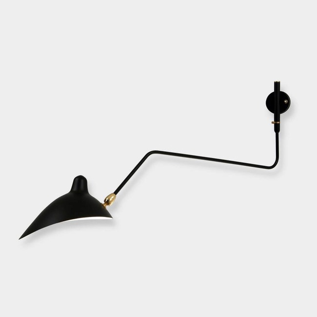 Serge Mouille Rotating Curved Arm Wall Sconce by Serge Mouille
