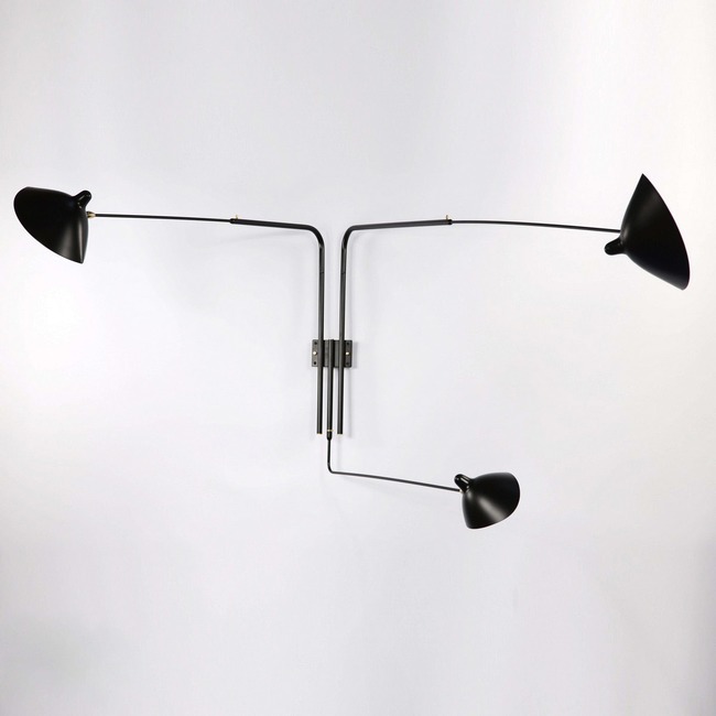 Serge Mouille Multi Rotating Arm Wall Sconce by Serge Mouille