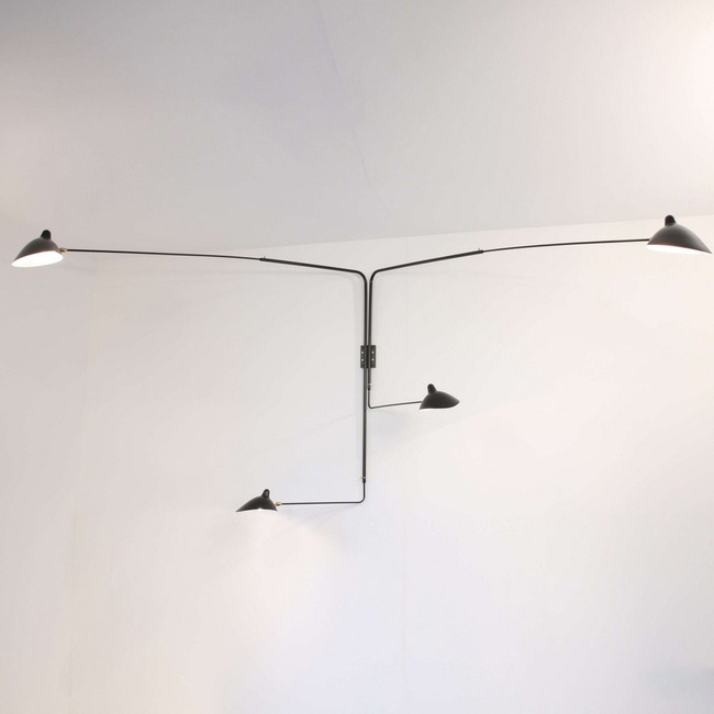 Serge Mouille Multi Rotating Arm Wall Sconce by Serge Mouille