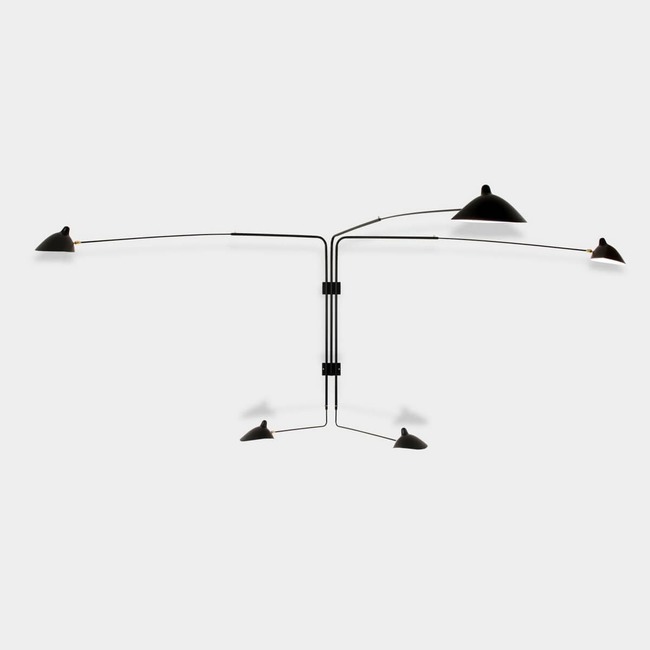 Serge Mouille Multi Rotating Arm Wall Sconce by Serge Mouille