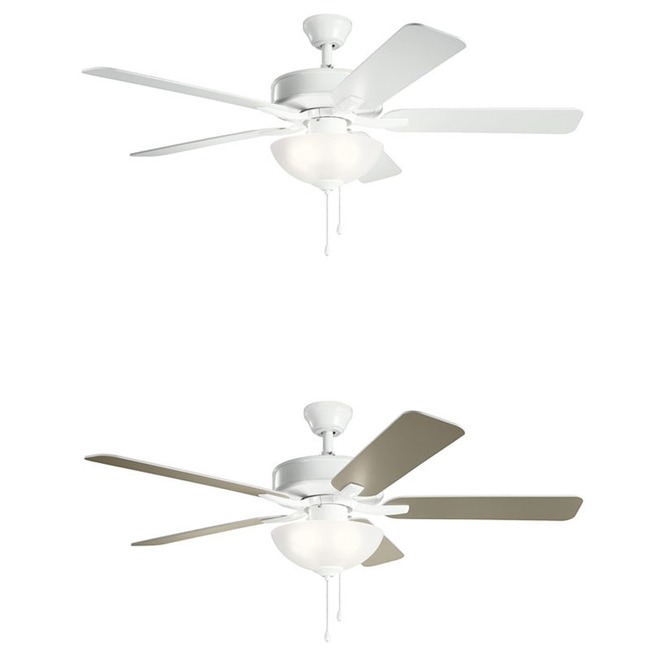 Basics Pro Ceiling Fan with Light by Kichler | 330017WH | KHR857653