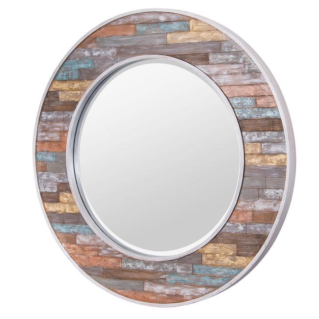 Colorful Waxed Plank Mirror by Rogue Decor