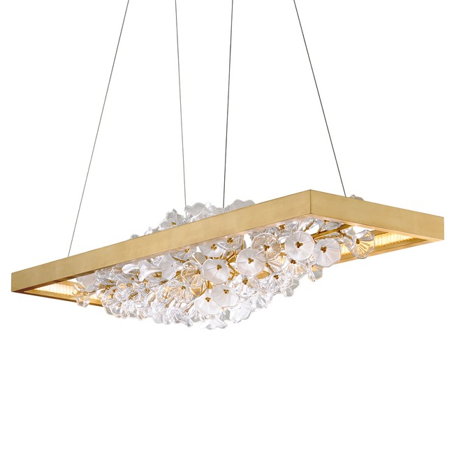 Jasmine Rectangle Floral Pendant by Corbett Lighting