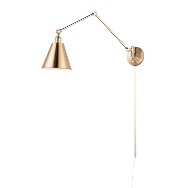 Library Swing Arm Wall Sconce w/ Cord and Plug by Maxim Lighting