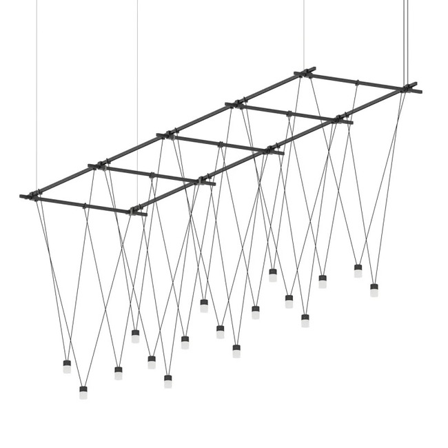 Suspenders Gridscape Pendant with V-Line Etched Cylinders by SONNEMAN - A Way of Light