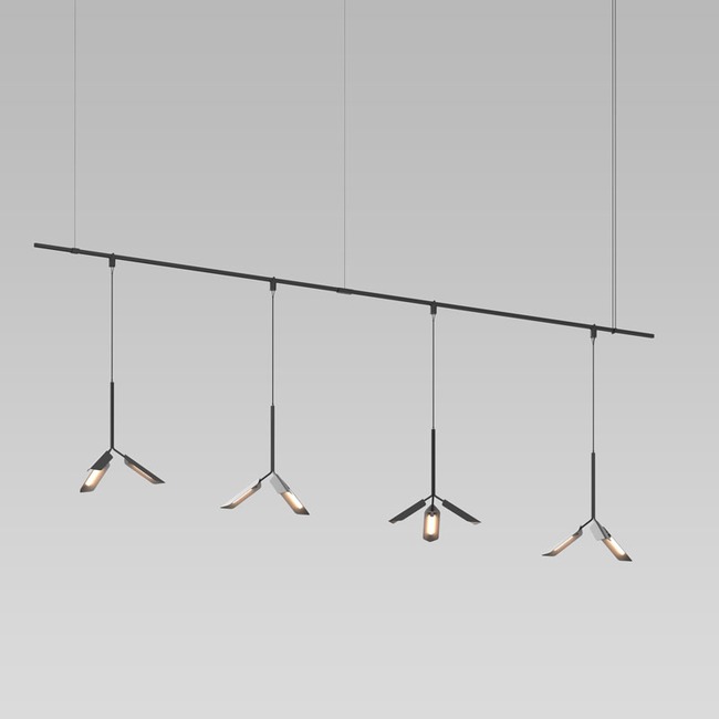 Suspenders Linear Pendant with Leaf Luminaires by SONNEMAN - A Way of Light