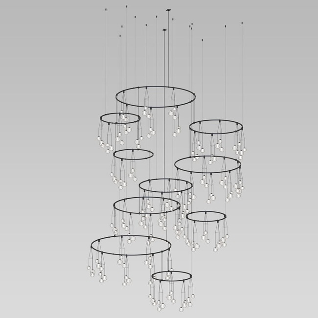 Suspenders Vertical Ring Chandelier w/ Cluster Luminaires by SONNEMAN - A Way of Light