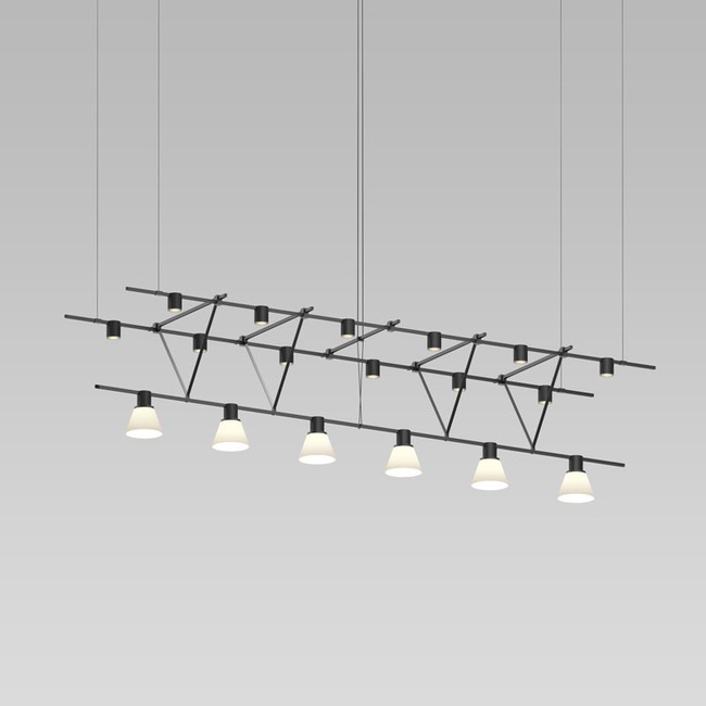 Suspenders Truss Triangle Pendant with Cylinder Lights by SONNEMAN - A Way of Light