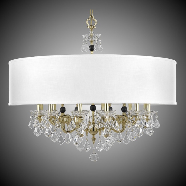 Venetian Shaded Chandelier by American Brass & Crystal