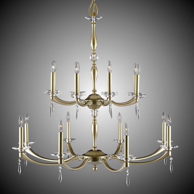 Kensington Two Tier Chandelier by American Brass & Crystal