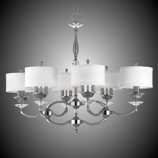 Kensington Linear Shaded Chandelier by American Brass & Crystal