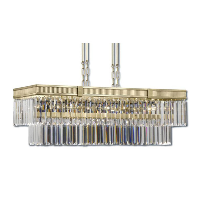 Valencia Brass Linear Chandelier by American Brass & Crystal