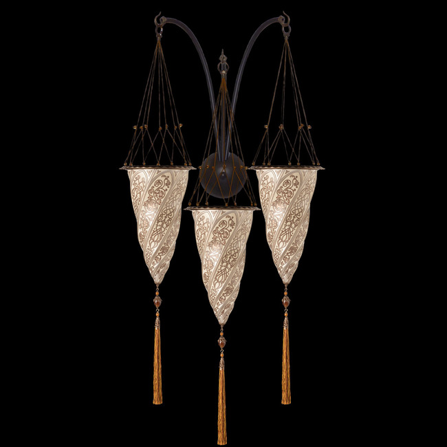 Cesendello Glass Triple Arc Wall Sconce by Venetia Studium