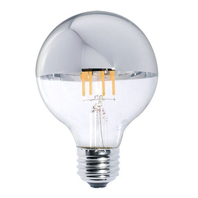 G25 Med Base Half Chrome Globe 5W 120V 2700K 80CRI 2-PACK by Bulbrite