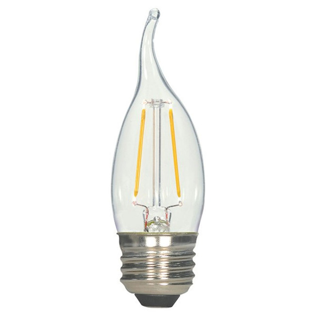CA11 Flame Tip Filament Med Base 4.5W 120V 2700K 80CRI 2-PK by Satco