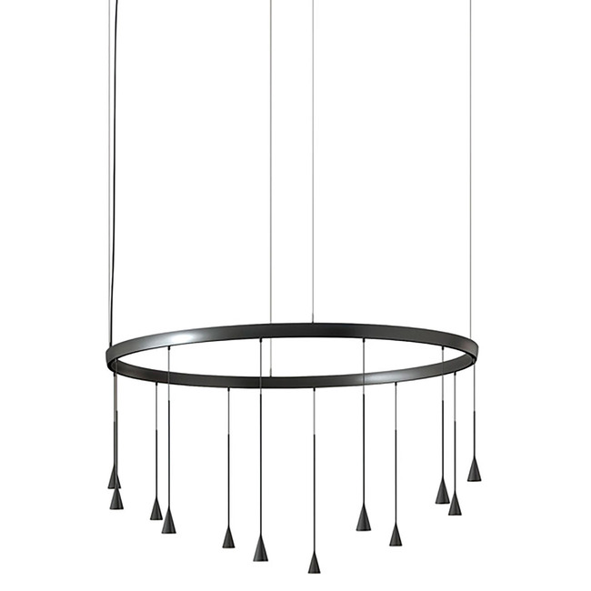 Skybell Multi Light Circle Pendant W/ Uplights by Bover