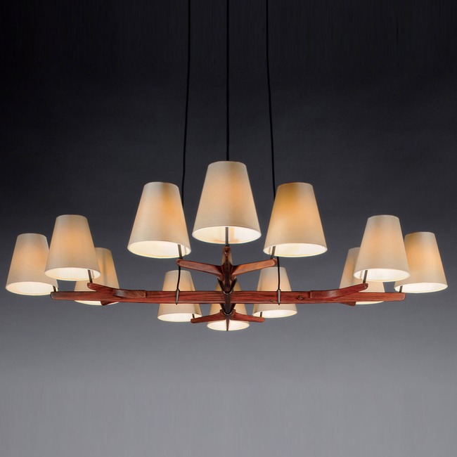 Holzstern Chandelier by Kalmar