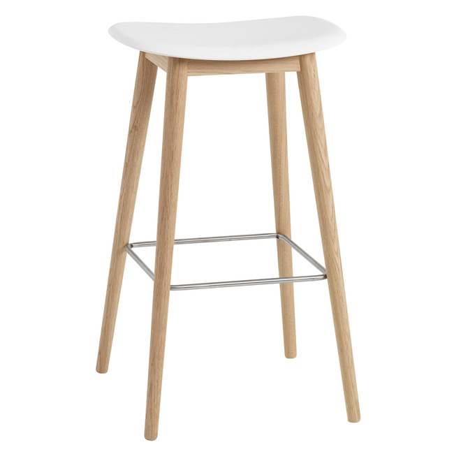 Fiber Stool with Wood Base by Muuto