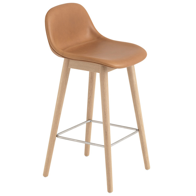 Fiber Stool With Backrest / Wood Base by Muuto