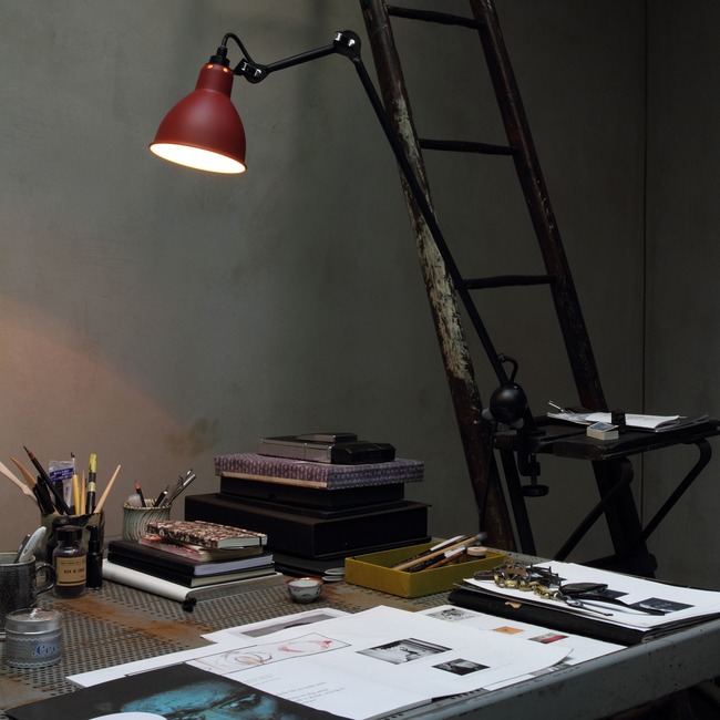 Lampe Gras N201 Round Shade Clamp Base Table Lamp by DCWEditions