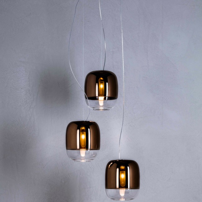Gong S1 Incandescent 3 Light Round Pendant by Prandina USA